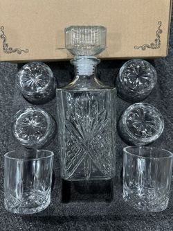 Brand New Whisky Decanter And 6 Whisky Whiskey Glasses Bar Set For Liquor Scotch Bourbon Wine - Sword Design Brand New