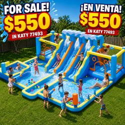 🌊 For Sale: MASSIVE Triple Water Slide Bounce House with 2x Moonwalks and Pool