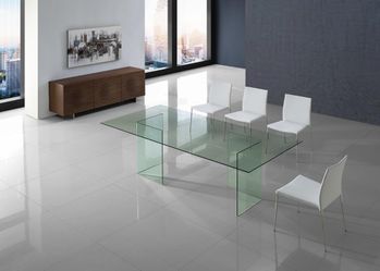  Dining Table by Casabianca Home - MIAMI Clear Glass Top And Base