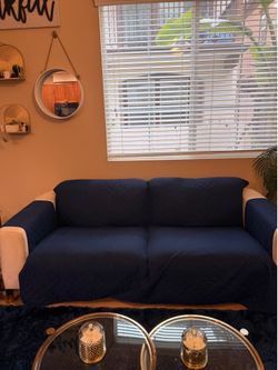 Couch and two swivel chairs, couch are about 79 inches wide