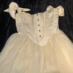 Off Shoulder Tulle Skirt Mini Dress in Ivor