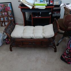 Antique Wicker Bench