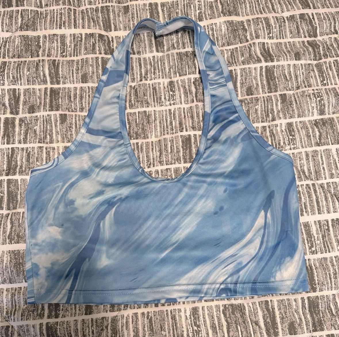 SHEIN BLUE HALTER TOP SIZE SMALL