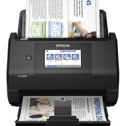 Epson Workforce ES-580W Wireless Color Duplex Desktop Document Scanner for PC and Mac with 100-sheet Auto Document Feeder (ADF) and Intuitive 4.3" Tou