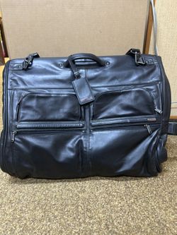 TUMI Large Black Leather Garment Bag