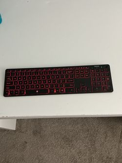 Arteck Universal Backlit 7-Colors & Adjustable Brightness Multi-Device Full Size Wireless Bluetooth Keyboard