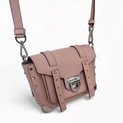 Michael Khors Purse Pink Leather Silver