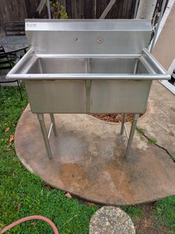 Industrial Stainless Steel 2 Compartment Sink