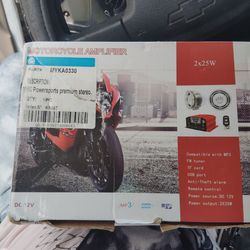 Motorcycle Amplifier and speaker . PowerPoint premium stereo. New