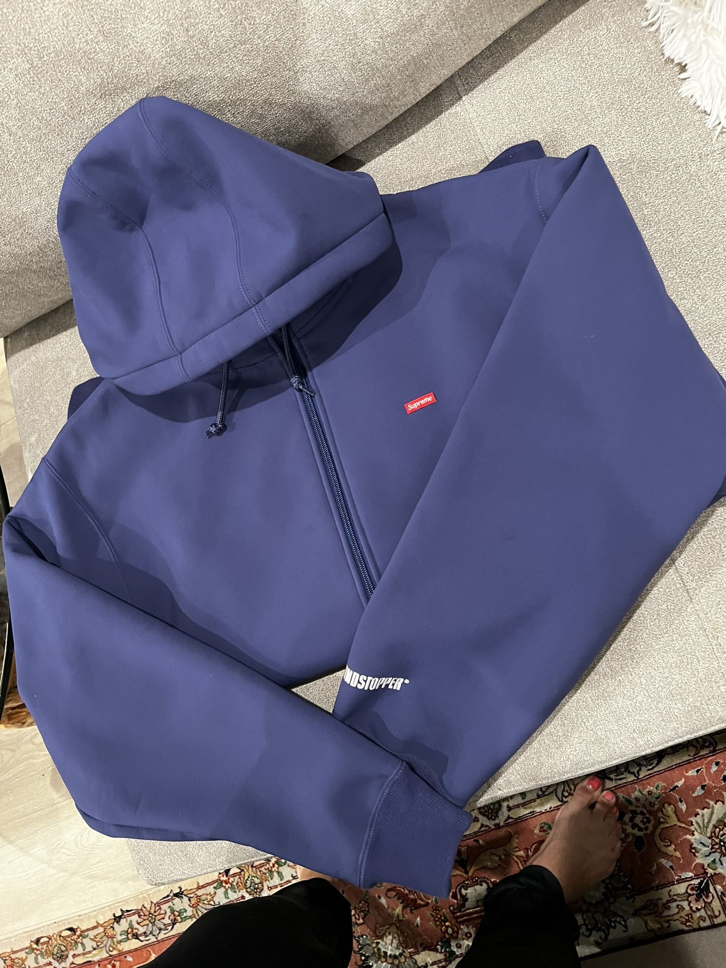 Supreme Windstopper Zip Up Hooded Sweatshirt Jacket Size L