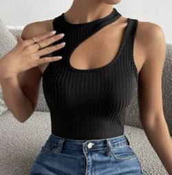 BAE Cut Out Ribbed Knit Tank Top 