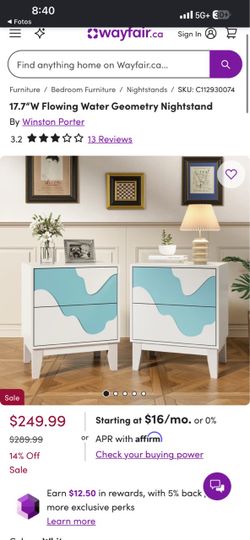Winston Porter Flowing Water Geometry Nightstand