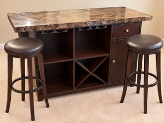 Bar Table Set with Two Stools