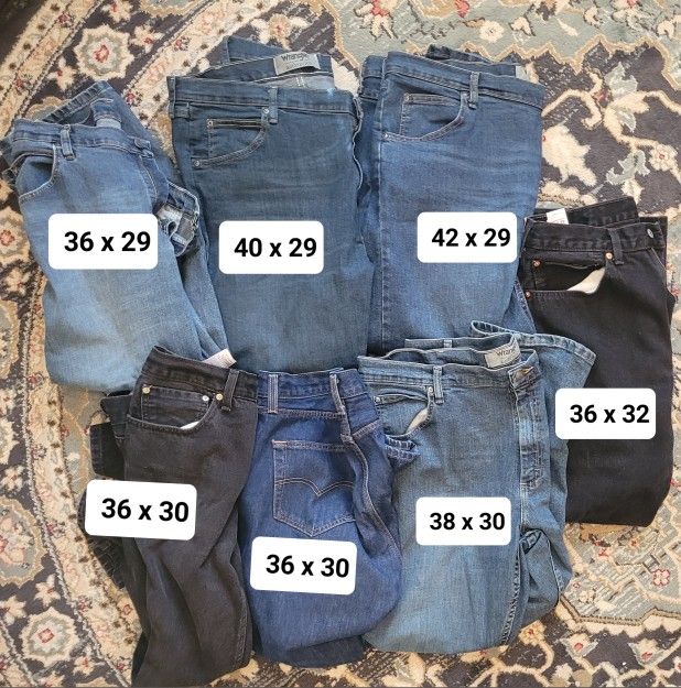 Mens Wrangler & Levi Jeans Variety of Sizes