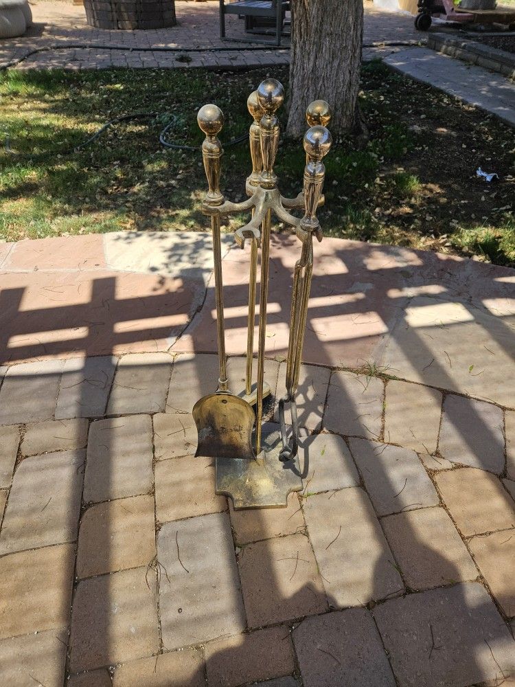 Antique Brass Fireplace Accessories