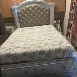 Led light gray Bed Set