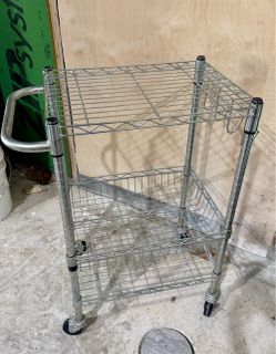 Kitchen storage utility cart on wheels