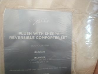Cozelle Plush With Sherpa Reversible Comforter Set - New In Package