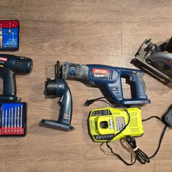 Ryobi 18V Cordless Power Tool Kit – Complete Set w/ Battery & Accessories