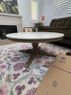 Solid Pottery Barn Marble Coffee Table