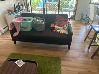 Brown gray medium-small sofa