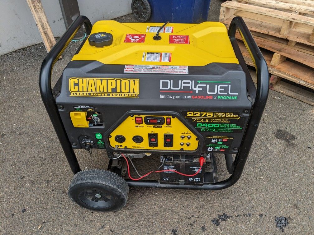 Champion Dual Fuel 7500W Generator Dual Fuel Model 100296