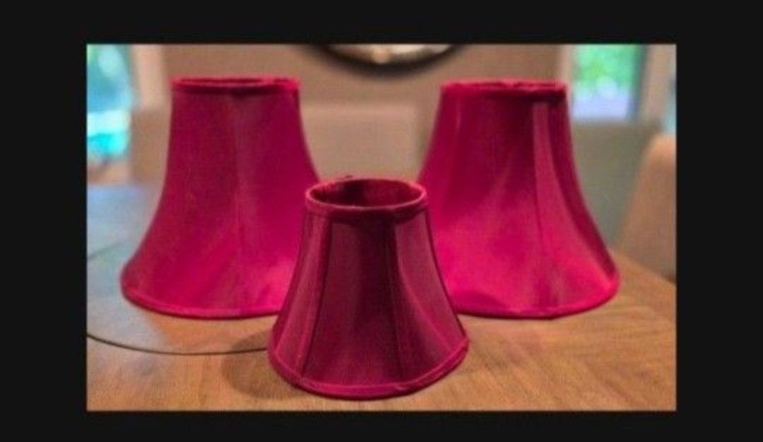 3 Red Lampshades