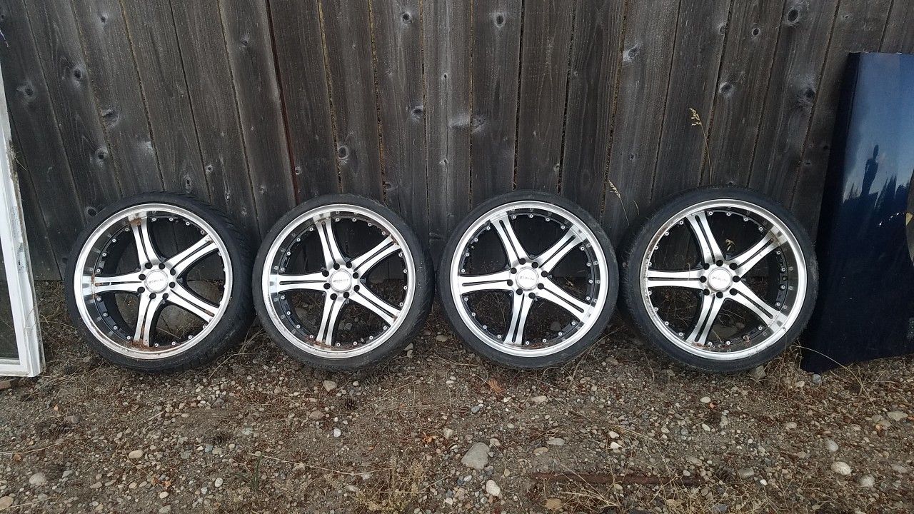 18 inch redline rims 2 ok tires 300 obo 4 x 100 4lug universal for Sale ...