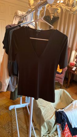 Express short-sleeved deep V-neck top/like New