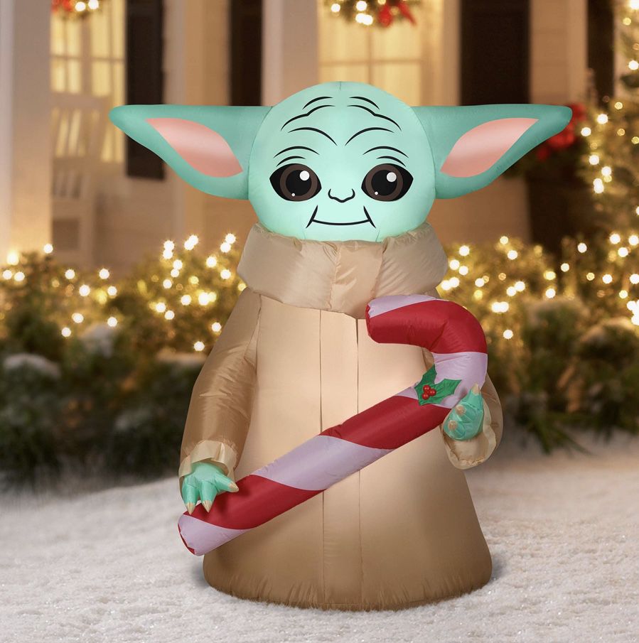 Brand new baby yoda madalorian candy cane Christmas Inflatable decoration