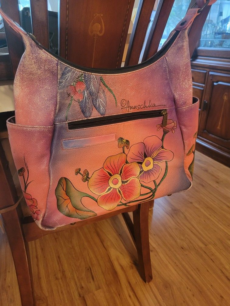 Anuschka Large Hobo Shoulder Bag, Pre-Owned