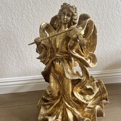 Vintage Antique Victorian Gold Musical Angel 