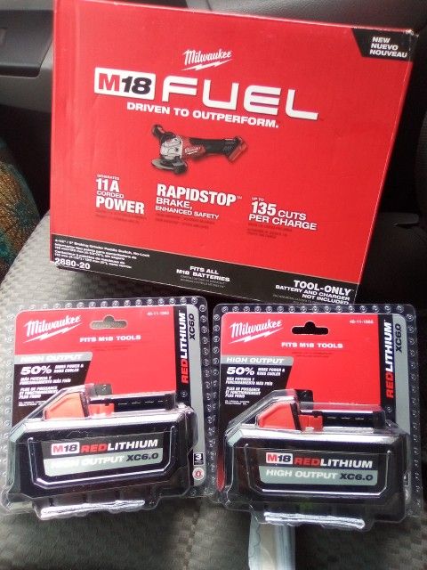 Milwaukee grinder & batteries
