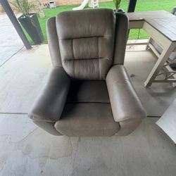 leather electric recliner
