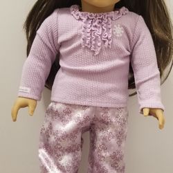 American Girl doll Purple Snowflake Pajamas ,like new 