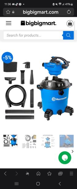 Brand New Vacmaster 5hp 12 Gallon Wet Dry Vac
