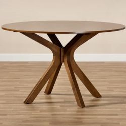 Round Kenji Walnut Dining Table (Seats 6)