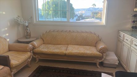 Elegant Gold & Ivory 4-Piece Traditional Living Room Set