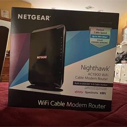 NETGEAR Nighthawk AC1900 WiFi Cable Modem Router- New in box