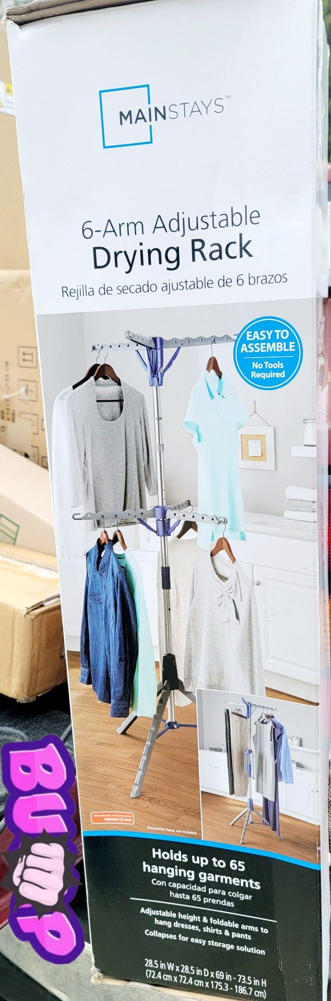 2-Tier Tripod Hanging Clothes Drying Rack, Steel [open box] (**NEW**)