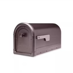 Architectural Mailboxes Roxbury Rubbed Bronze, Large, Steel, Post Mount Mailbox with Premium Cast Aluminum Knob and Champagne Flag=A6-591