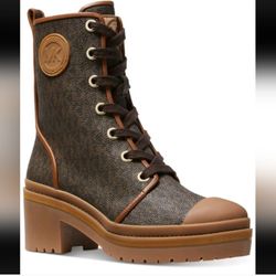 Michael Kors Dark Brown Lace-Up Boots