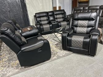 ONLY $1349 3 Piece Reclining Sofa Loveseat and Chair Set CLEARANCE NEW IN BOX