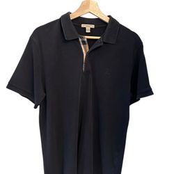 Burberry cotton piqué polo shirt  black with a Nova Check collar large