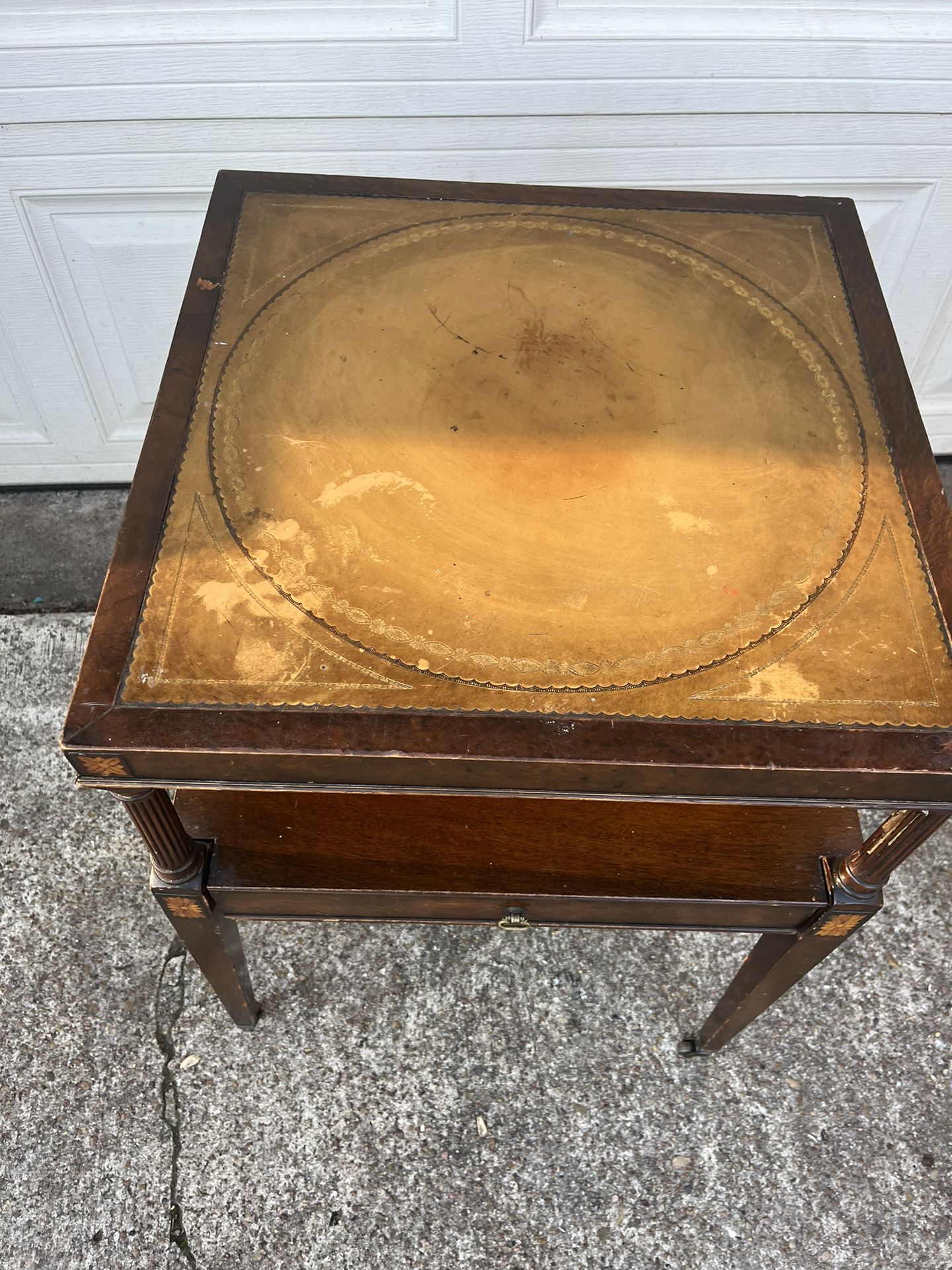 Antique Table – Side Table With Drawer &  With Wheels