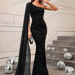 Black sequin dress 