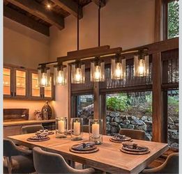 New 6-Light Dining Room Light Fixture Over Table Kitchen Island Lighting Rustic Chandelier