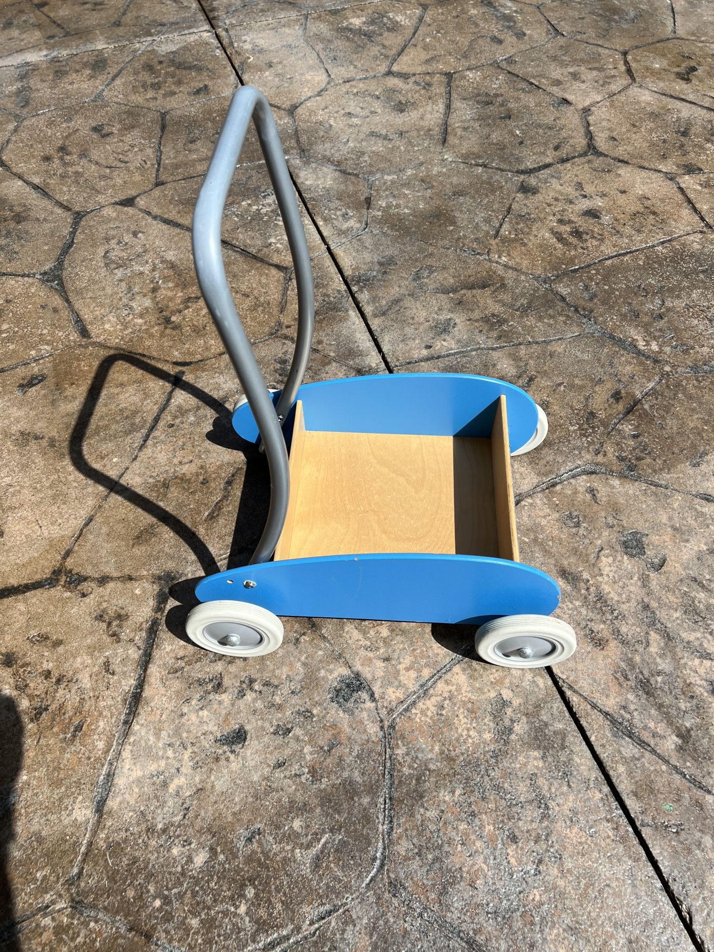 IKEA Child Mula Wood Push Cart Toy