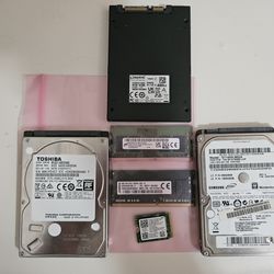 SSD, RAM, and HDD laptop parts lot