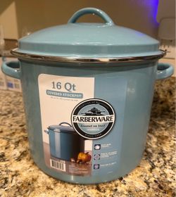 Farberware 16 Qt Enamel Stockpot with Lid – Light Blue